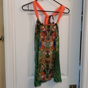 Adorable silky tropical top